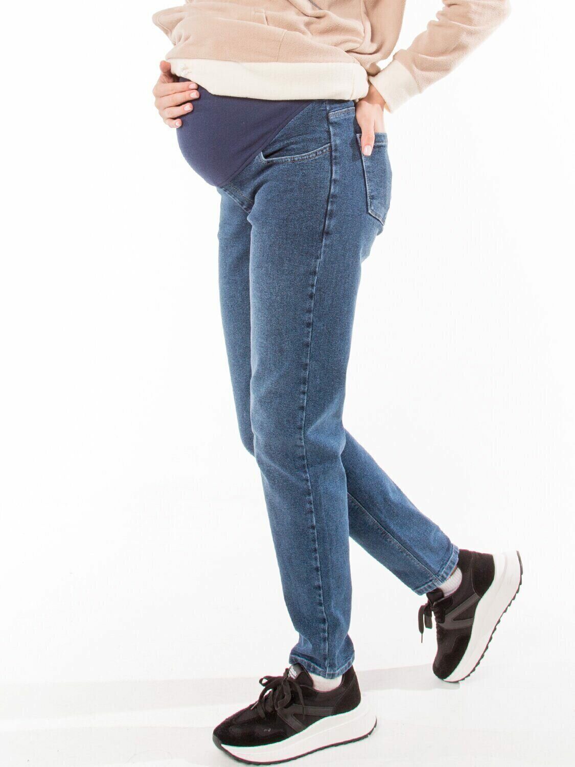 Euromama брюки джинс MOMFIT ем BS1412/40, 42, синий